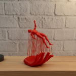 3D El Formlu İnsan Figürü Kırmızı Soyut Tasarım Dekoratif Biblo 12x18 cm - Lisinya