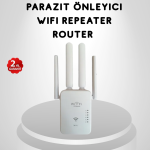 300Mbps WiFi Menzil Genişletici 4 Antenli WPA3 Güvenlikli Priz Tipi Repeater - Lisinya