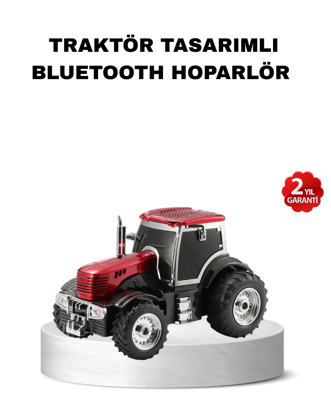 1-123 Traktör Tasarımlı Bluetooth Hoparlör 12W TWS Destekli Nostaljik Model - Lisinya - Görsel 1