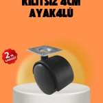 Kilitsiz 4 cm Tekerlek Ayak 4’lü Set Sessiz ve Dayanıklı - Lisinya