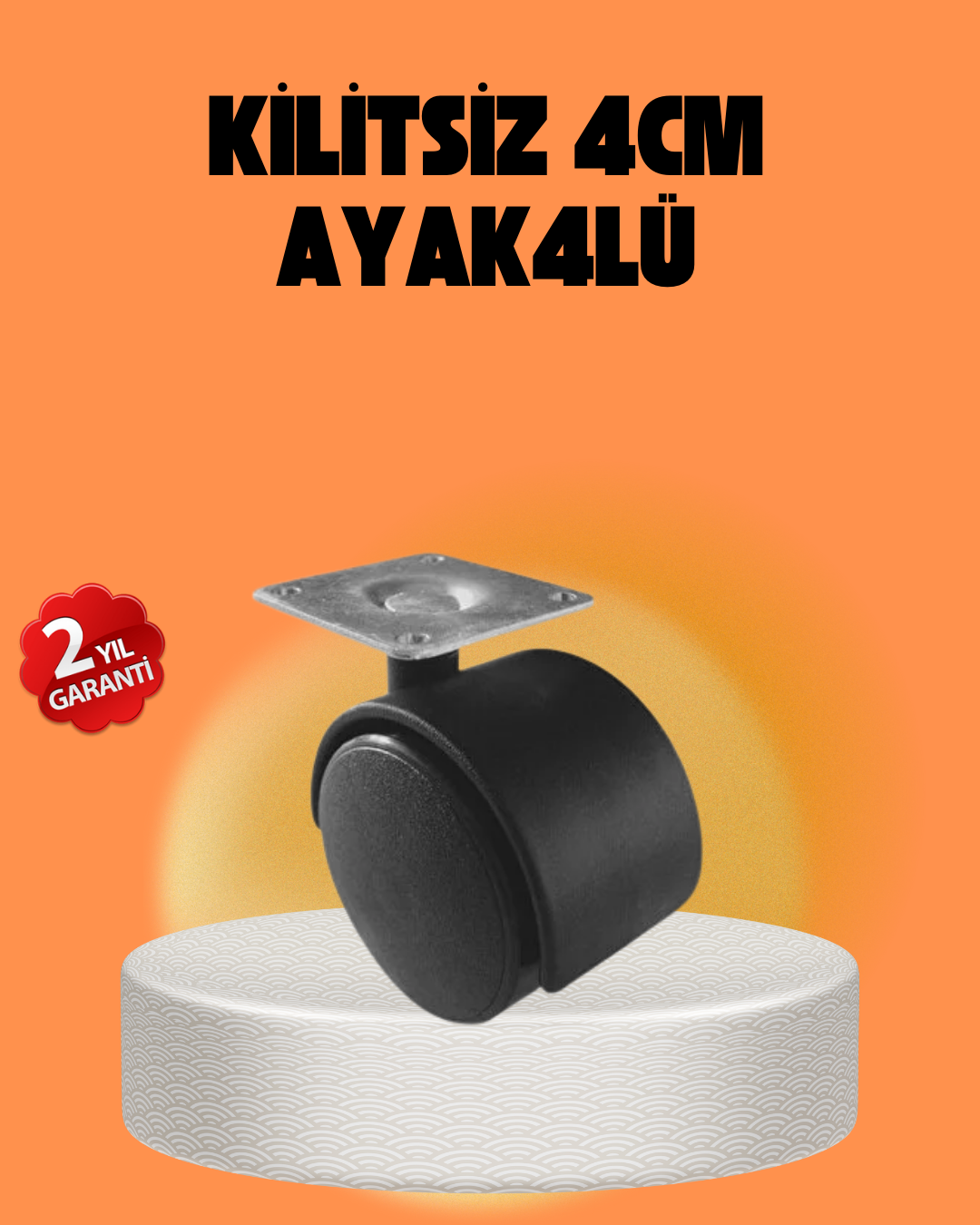 1-123 Kilitsiz 4 cm Tekerlek Ayak 4’lü Set Sessiz ve Dayanıklı - Lisinya - Görsel 1