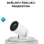 Full HD 4K Uyumlu Projeksiyon Cihazı 130 İnç Geniş Ekran Destekli - Lisinya