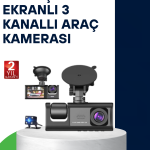 Üç Kameralı Araç Kamerası Full HD Gece Görüş  G-Sensör - Lisinya