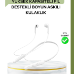 100 Saat Pil Ömrü Boyun Askılı Bluetooth Kablosuz Kulaklık - Lisinya