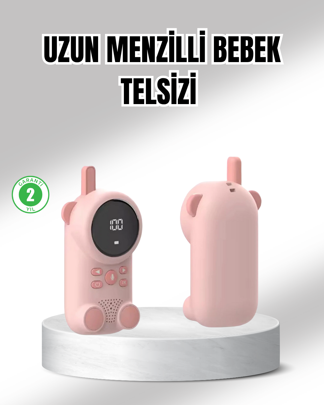 1-175 Uzun Menzilli Bebek Telsizi 1-3 Km Çekim 22 Kanal LCD Ekran VOX Şarjlı - Lisinya - Görsel 1