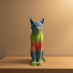 Açık Rainbow Kedi Biblo Modern Salon ve Raf Dekoru - Lisinya