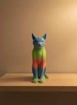 Açık Rainbow Kedi Biblo Modern Salon ve Raf Dekoru - Lisinya