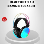 RGB Işıklı Kablosuz Kulaklık Bluetooth 5.3 800mAh Ergonomik IPX4 Dayanıklı - Lisinya