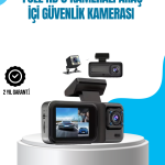 3 Kameralı Araç İçi Kayıt Cihazı 1080P Full HD Gece Görüşlü ve Wi-Fi Bağlantılı - Lisinya