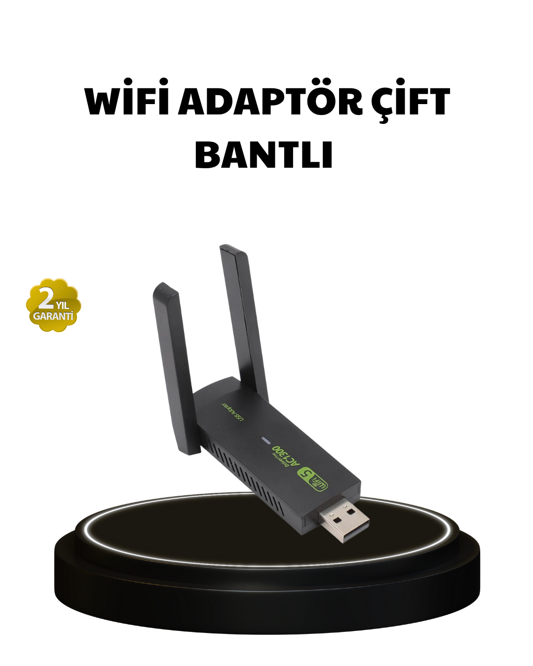 1-215 Dual Band USB WiFi Adaptör – 1200 Mbps Hız - Lisinya - Görsel 1