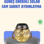 Güneş Enerjili Cam Sarkıt Bahçe Balkon Teras Aydınlatma 30 LED - Lisinya