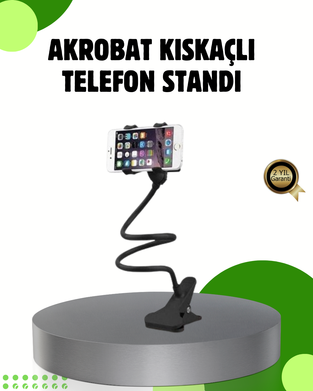 1-31 Akrobat Masaüstü Mandallı Telefon Tutucu 360 Derece Dönebilen - Lisinya - Görsel 1