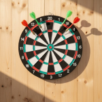15 İnç Dart Tahtası 4 Metal Uçlu Dart Oku Dayanıklı Ahşap Gövde - Lisinya