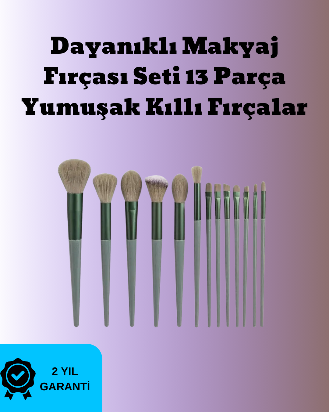 1-44 Toz ve Krem Ürünler İçin Güçlü Tutucu Yumuşak Kıllı Makyaj Fırça Takımı 13 Parça - Lisinya - Görsel 1