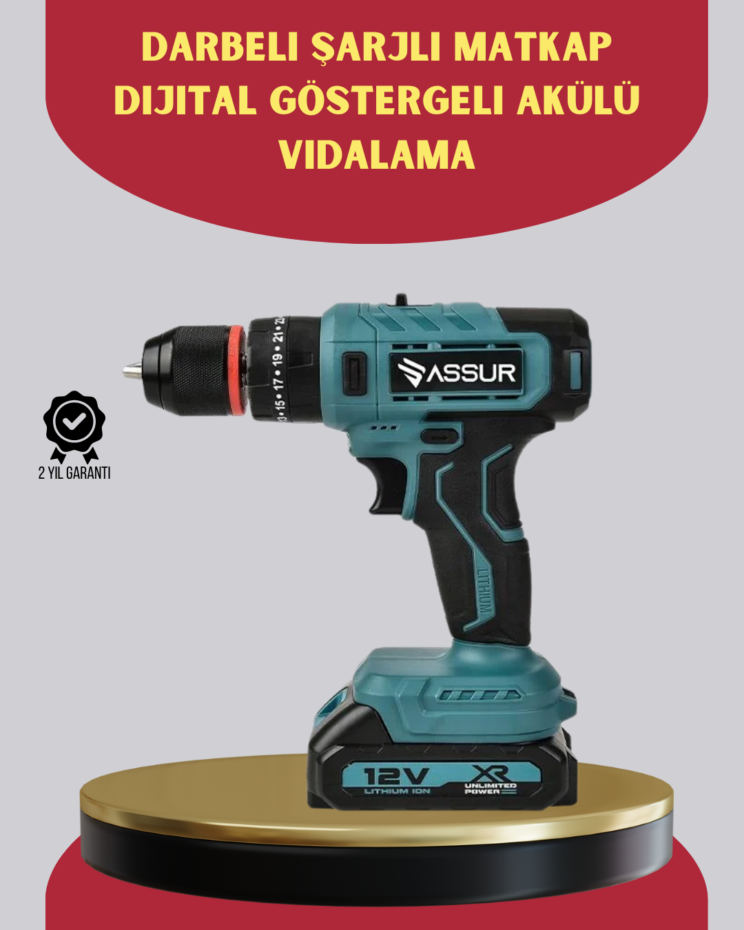 1-45 18 Parça Dijital Matkap Seti Çift Bataryalı - Lisinya - Görsel 1