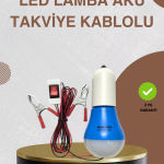 12V LED Ampul Timsah Kıskaçlı Taşınabilir Aydınlatma - Lisinya