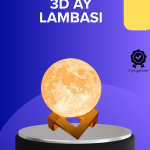 16 Renkli 3D Baskılı Ay Lambası Ahşap Standlı - Lisinya