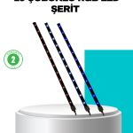 LED Meteor Yağmur Işığı 10 Adet Çubuk Kayan Yıldız Efektli - Lisinya