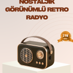 Retro Bluetooth Radyo – Nostaljik Tasarım, TF Kart ve USB Destekli - Lisinya