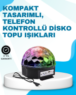 Bluetooth Bağlantılı Renkli Masaüstü Disko Topu Işık Gösterisi - Lisinya