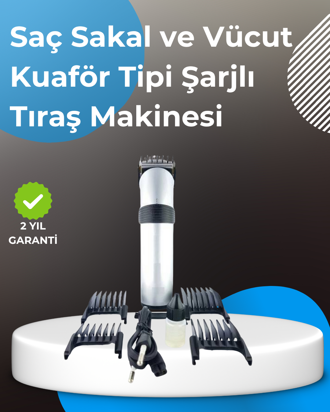 1-69 Profesyonel Saç ve Sakal Tıraş Makinesi – Tam Aksesuar Setli - Lisinya - Görsel 1
