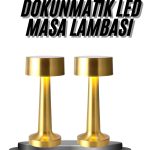 Kablosuz Renkli Masa ve Gece Lambası Altın Rengi Dokunmatik Led Lamba - Lisinya