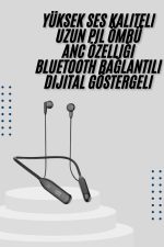 Kablolu Kulak İçi Bluetooth Kulaklık 100 Saat ANC Özellikli Boyun Bantlı - Lisinya - Görsel 2