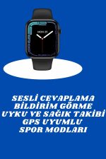 Akıllı Saat Nabız Ölçebilen Adımsayar Kalori Hesaplama Tema Değiştirme GPS Uyumlu - Lisinya - Görsel 2