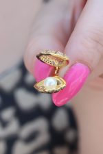 316L Çelik Gold Renk Açılır Midye Model Kadın Kolye - Lisinya - Görsel 2