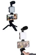Video Making Kit Telefon Tutucu Vlog Video Mini Led Işıklı - Lisinya - Görsel 2
