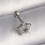 316L Çelik Gümüş Renk Zirkon Taşlı Yıldız Model Tragus Piercing - Lisinya