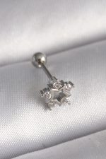 316L Çelik Gümüş Renk Zirkon Taşlı Yıldız Model Tragus Piercing - Lisinya