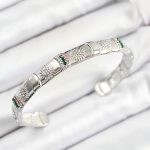 Pirinç Karışık Zirkon Taşlı Çiçek Model Gümüş Renk Altı Açık Kadın Bileklik - Lisinya