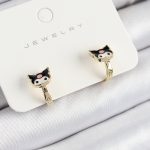 Pirinç Kuromi Model Gold Renk Çocuk Küpe - Lisinya