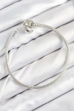 Pirinç Charm Topcuk Model Gümüş Renk Kadın Bileklik - Lisinya - Görsel 2