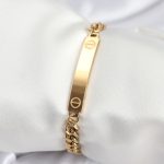 316L Çelik Gold Renk Yazı Yazmaya Uygun Kadın Bileklik - Lisinya