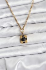 316L Çelik Zincir Gold Renk Vintage Model Kadın Kolye - Lisinya - Görsel 2