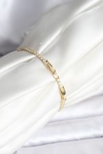 Yıldız Model Zirkon Taşlı Gold Renk Pirinç Su Yolu Kadın Bileklik - Lisinya - Görsel 2