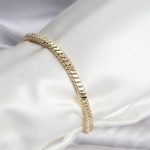 14K Gold Renk Kaplama Kare Zincir Model CM Kadın Bileklik - Lisinya
