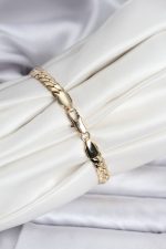 14K Gold Renk Kaplama Ezme Zincir Model Kadın Bileklik - Lisinya - Görsel 2
