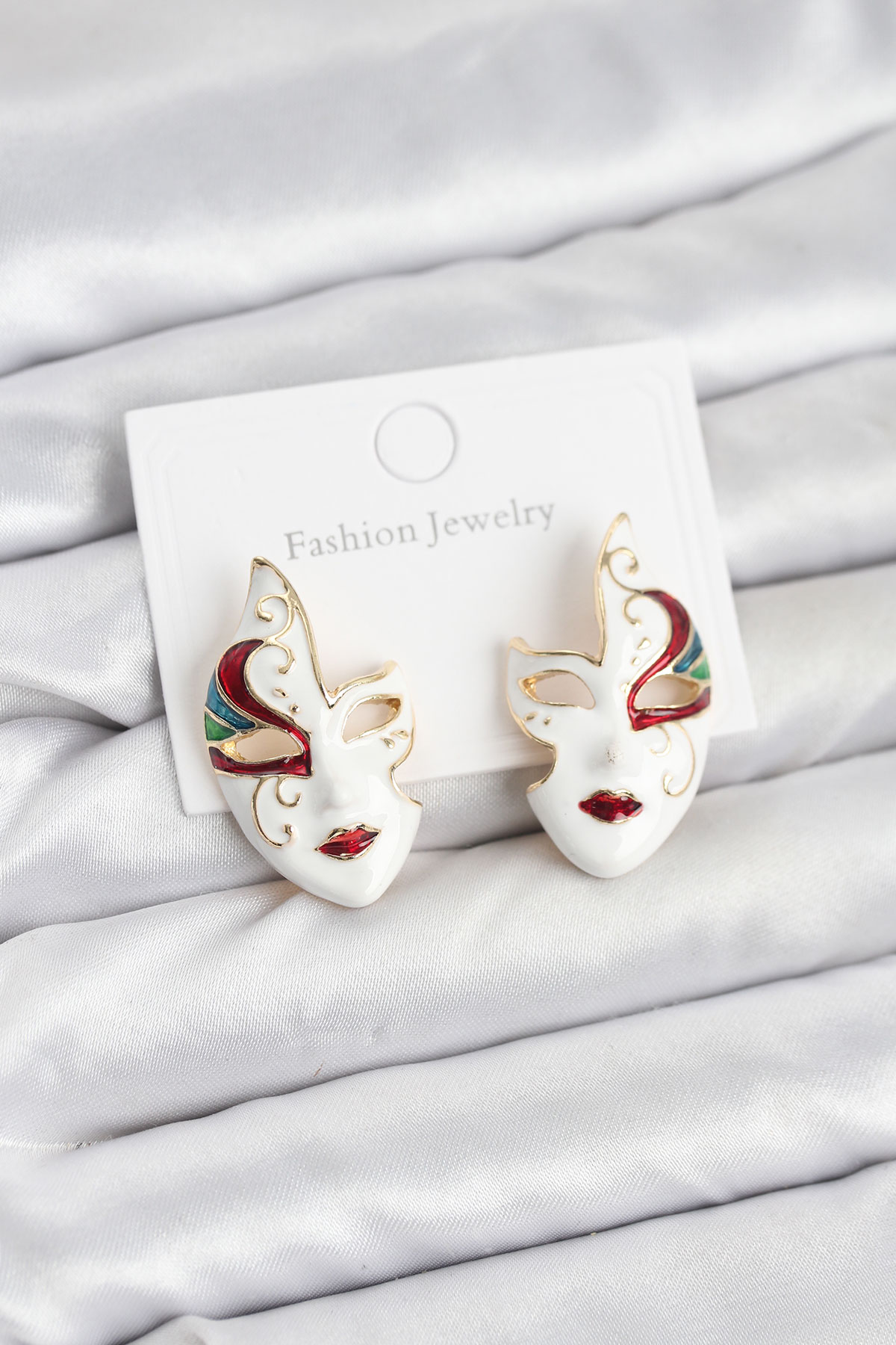 1766832525-bkp11588 Pirinç Maske Model Kadın Küpe - Lisinya - Görsel 1