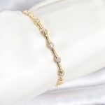 Pirinç Gold Renk VIP Seri Punta Model Zirkon Taşlı Kadın Bileklik - Lisinya