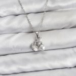 316L Çelik Zincir Gümüş Renk Deniz Kabuğu ve Deniz Yıldızı Model Zirkon Taşlı Kadın Kolye - Lisinya