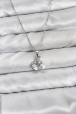 316L Çelik Zincir Gümüş Renk Deniz Kabuğu ve Deniz Yıldızı Model Zirkon Taşlı Kadın Kolye - Lisinya