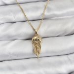 316L Çelik Zincir Gold Renk Deniz Anası Model Zirkon Taşlı Kadın Kolye - Lisinya