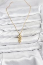 316L Çelik Zincir Gold Renk Deniz Anası Model Zirkon Taşlı Kadın Kolye - Lisinya - Görsel 2