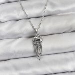 316L Çelik Zincir Gümüş Renk Deniz Anası Model Zirkon Taşlı Kadın Kolye - Lisinya