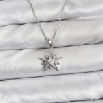 316L Çelik Zincir Gümüş Renk Yıldız Model Zirkon Taşlı Kadın Kolye - Lisinya