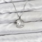 316L Çelik Zincir Gümüş Renk İstiridye İnci Model Zirkon Taşlı Kadın Kolye - Lisinya