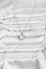 316L Çelik Zincir Gümüş Renk İstiridye İnci Model Zirkon Taşlı Kadın Kolye - Lisinya - Görsel 2